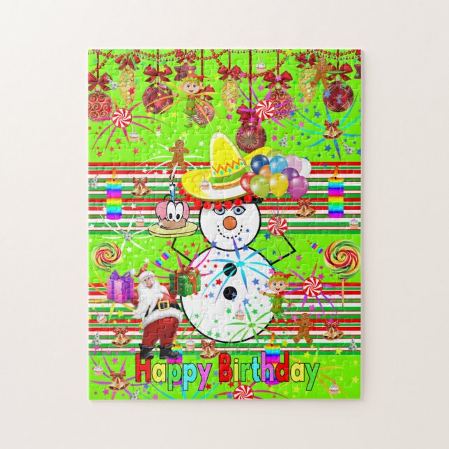 Joyeux anniversaire Puzzle de Noël Père Noël (Vertical)