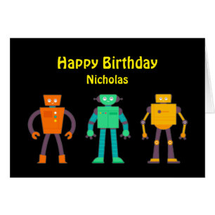 Joyeux Anniversaire Robot Awesome Garçon Fun