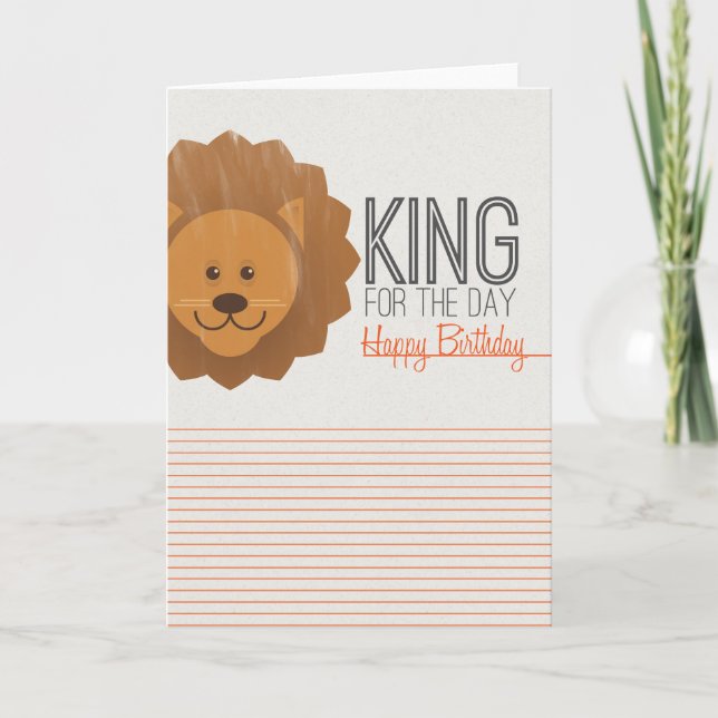 Joyeux Anniversaire, Roi Pour La Journée, Carte De (Devant)