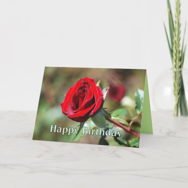 Joyeux Anniversaire Romantique Carte Rouge Rose (Devant)