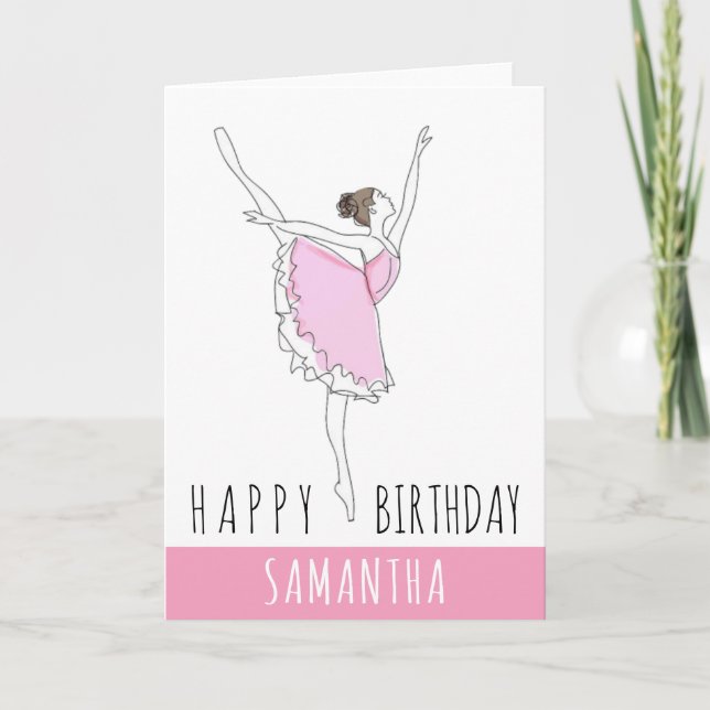 Joyeux Anniversaire Rose Ballerina Votre Carte De  (Devant)