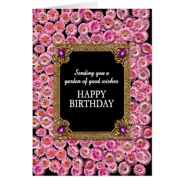 Joyeux Anniversaire Rose Daisies (Devant)