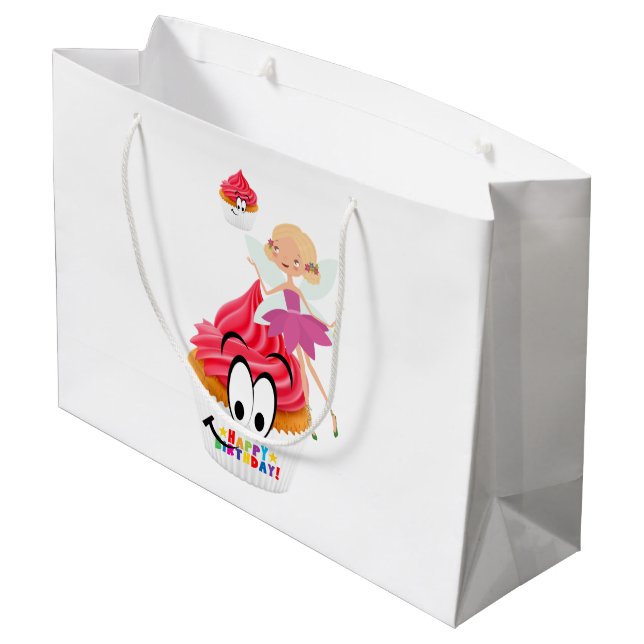 Joyeux Anniversaire Sac cadeau Fairy Cupcake (Dos Angle)