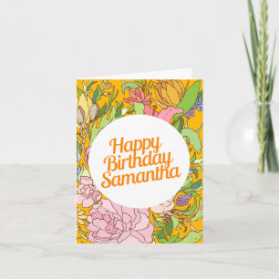 Joyeux anniversaire Samantha  Carte d'anniversaire