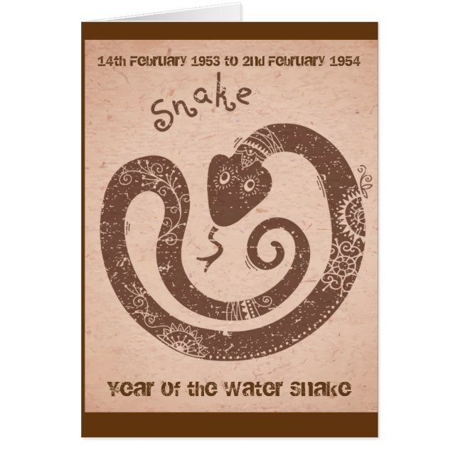 Joyeux anniversaire "serpent d'eau " (Devant)