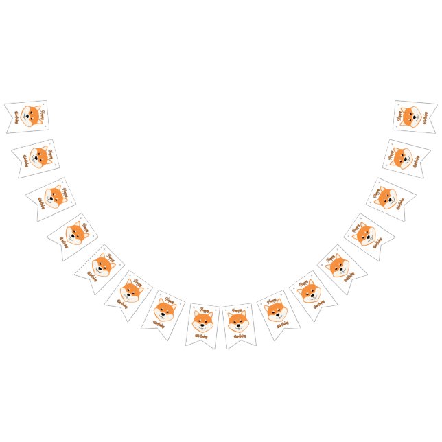 Joyeux Anniversaire Shiba Inu Bannière de Bunting  (Tout)