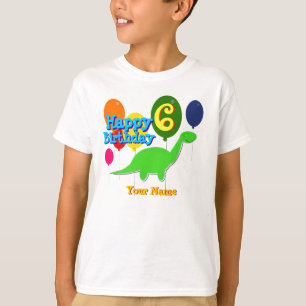 Joyeux anniversaire six ans de ballons de T-shirt