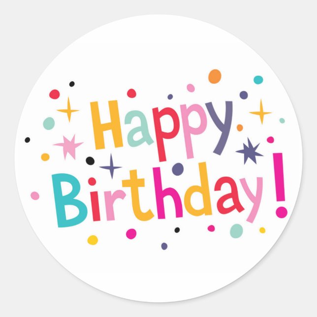Joyeux anniversaire ! sticker rond (Devant)