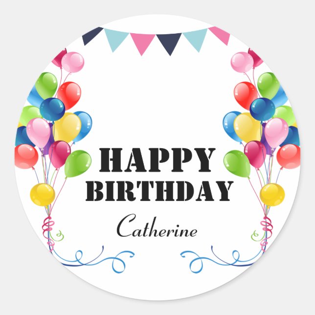 Joyeux Anniversaire Stickers personnalisables pour (Devant)