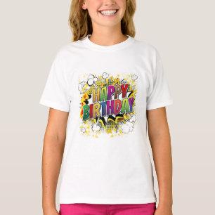 Joyeux Anniversaire - T-Shirt style livre de bande