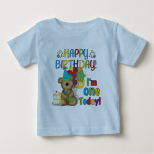 Joyeux anniversaire Teddy Bear 1er T-shirts et cad