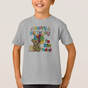 Joyeux anniversaire Teddy Bear 1er T-shirts et cad