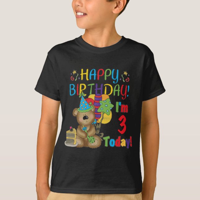 Joyeux anniversaire Teddy Bear 3e t-shirts et cade (Devant)