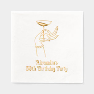 Joyeux Anniversaire Toast Raising Champagne Glass