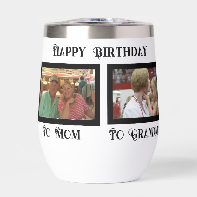 Joyeux Anniversaire Vin Stemless, (Avant)