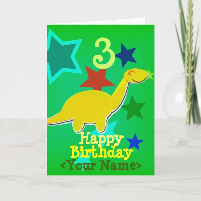 Joyeux anniversaire Votre nom Carte Dinosaur (Devant)