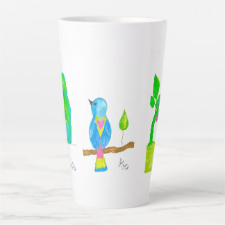 Joyeux Aquarelle Oiseaux Latte Mug