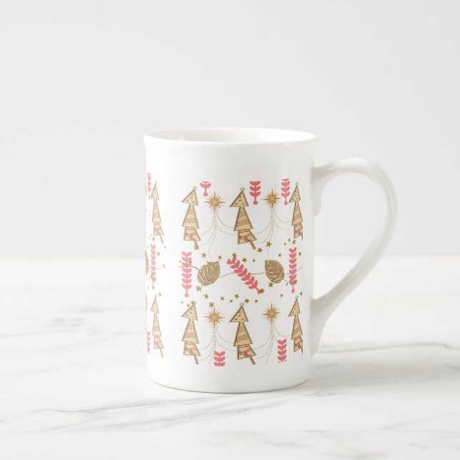 Joyeux Arbres d'or de Noël Chine Mug (Droite)