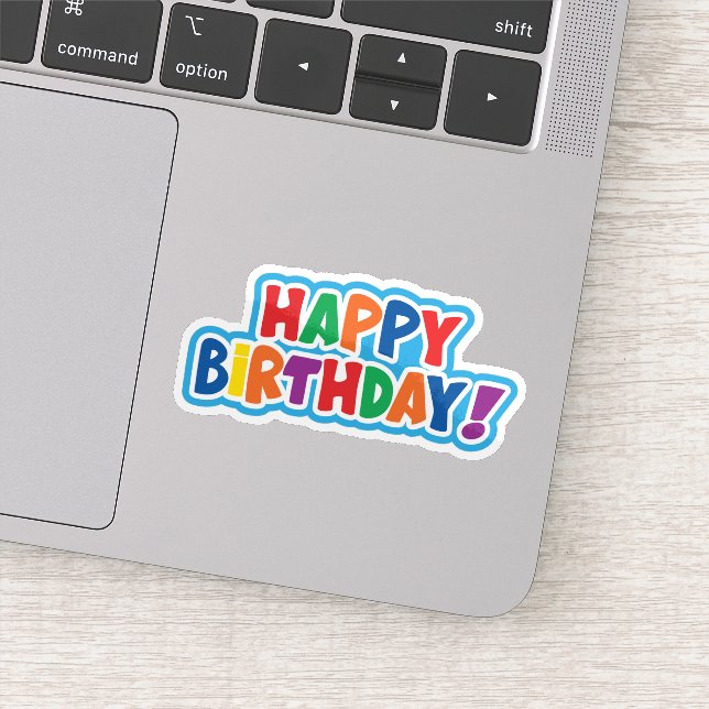 Joyeux autocollant coloré anniversaire (Détail)