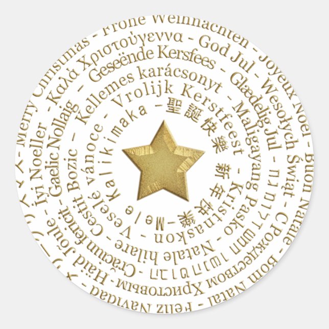 Joyeux autocollant de différentes langues de Noël (Devant)