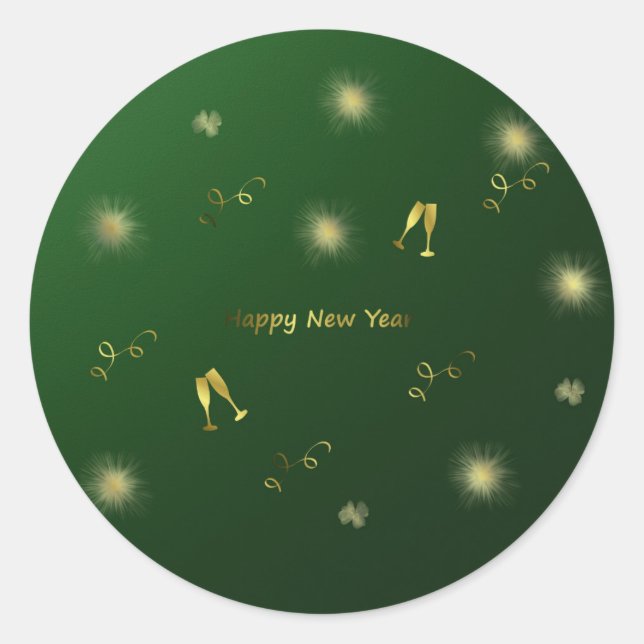 joyeux autocollant de grenade de nouvelle année (Devant)