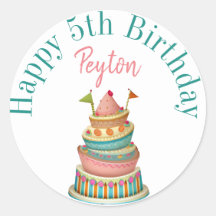Joyeux autocollants d'anniversaire personnalisés