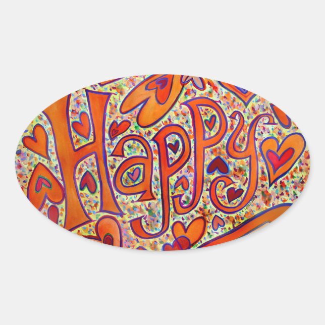 Joyeux Autocollants d'Art Word Inspirationnel (Devant)