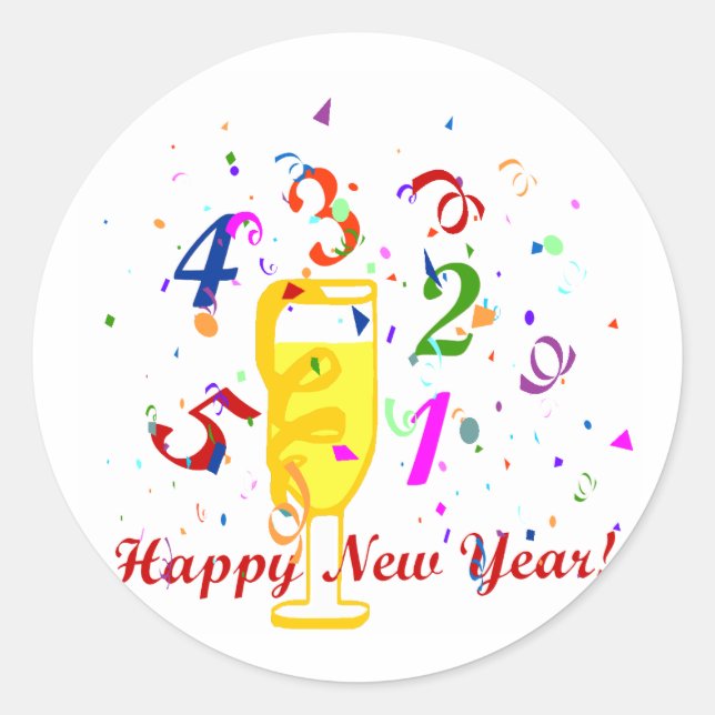 joyeux autocollants de la nouvelle année (Devant)