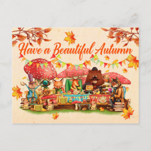 Joyeux automne. Illustration. Carte saisonnière.