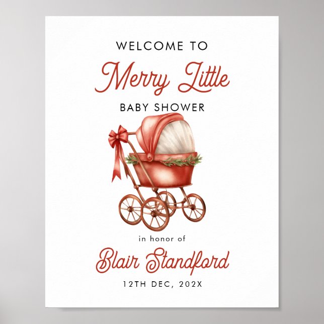 Joyeux Baby shower de Noël Affiche de bienvenue (Devant)