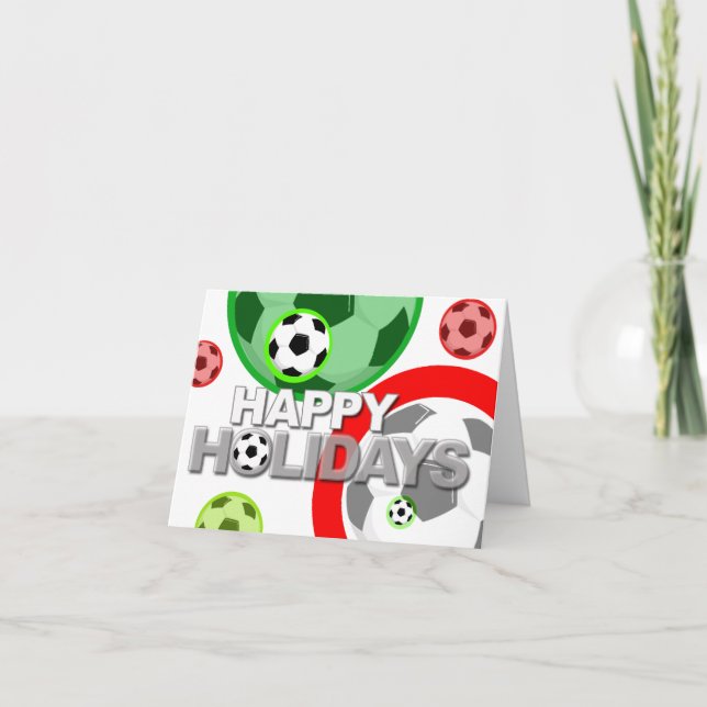 Joyeux bal de football de carte de vacances (Devant)