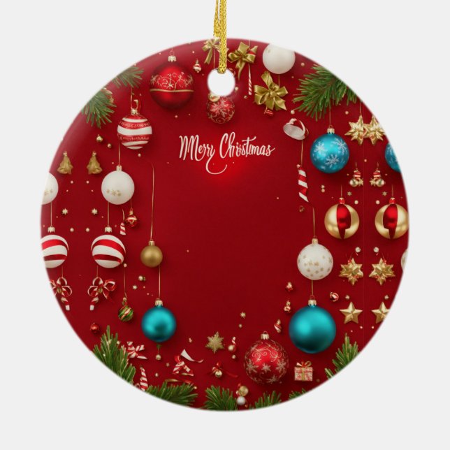 Joyeux bal de Noël Ornement en céramique (Dos)