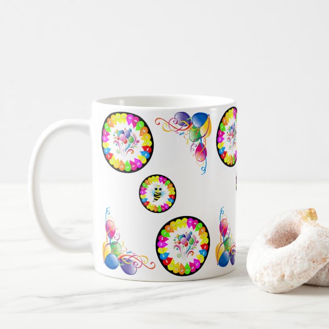 Joyeux Ballons de Mug Anniversaire (Avec donut)