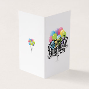 Joyeux Balloons Rétro Card Anniversaire