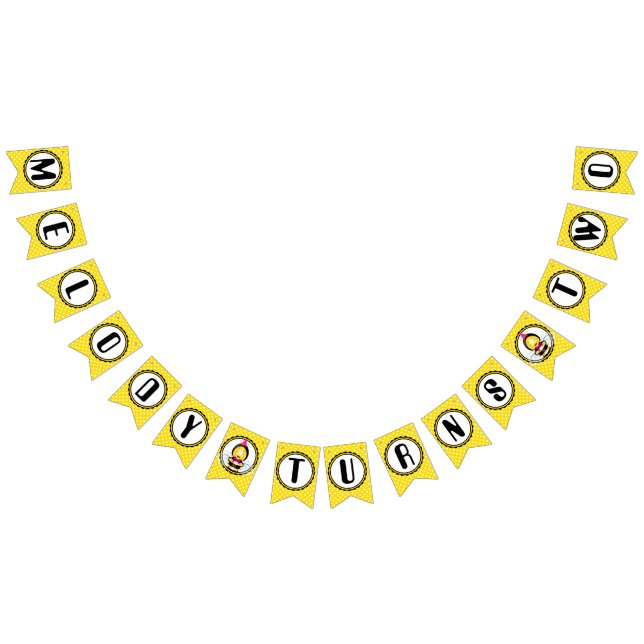 Joyeux Bee Girl Birthday Bunting Drapeau (Tout)