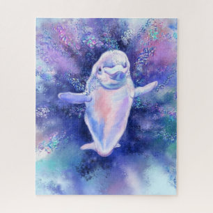 Joyeux Beluga baleine nage Jigsaw Puzzle