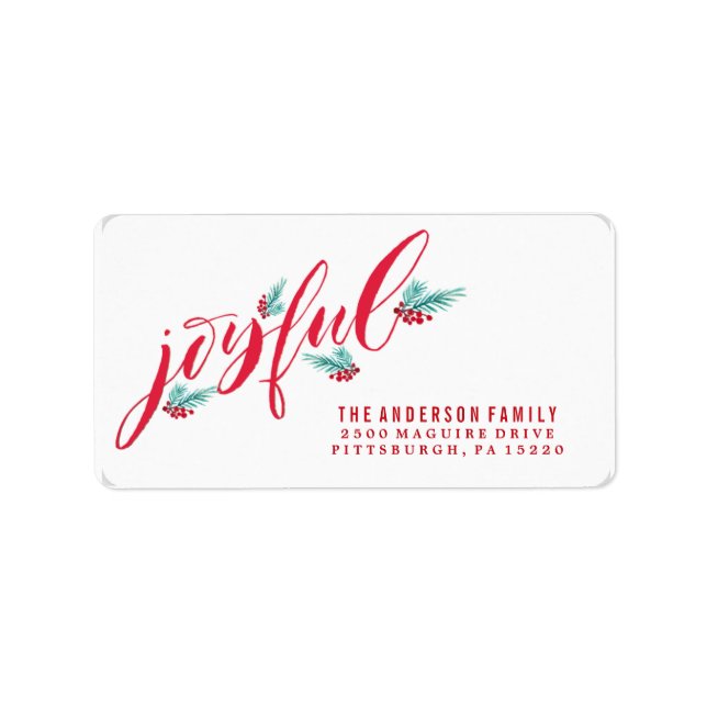 Joyeux Berry Étiquette de adresse de Noël (Devant)