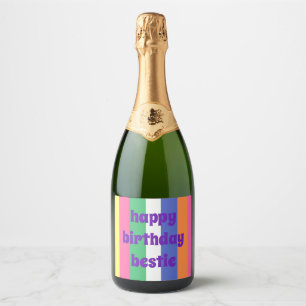 Joyeux Bestie Anniversaire Sparkling Vin Étiquette