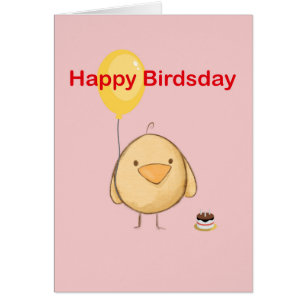 Joyeux Birdsday Bird Theme Birthday Greeting Card