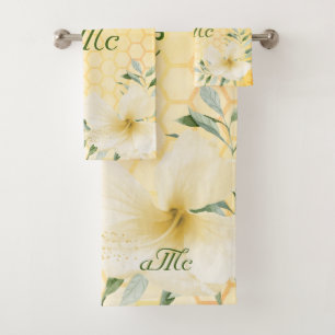 Joyeux bosse abeilles jaune nid d'abeille monogram