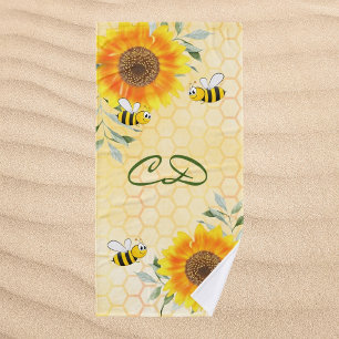 Joyeux bourdon abeilles jaune tournesol monogramme