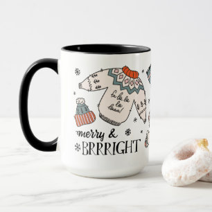 Joyeux & Brrright Vêtements d'hiver Mug de Noël