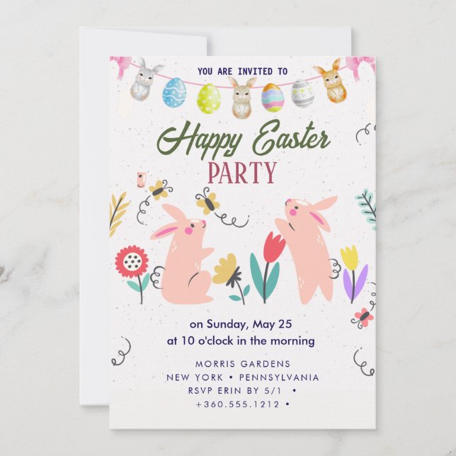 Joyeux Brunch de Pâques et invitation à la chasse  (Devant)
