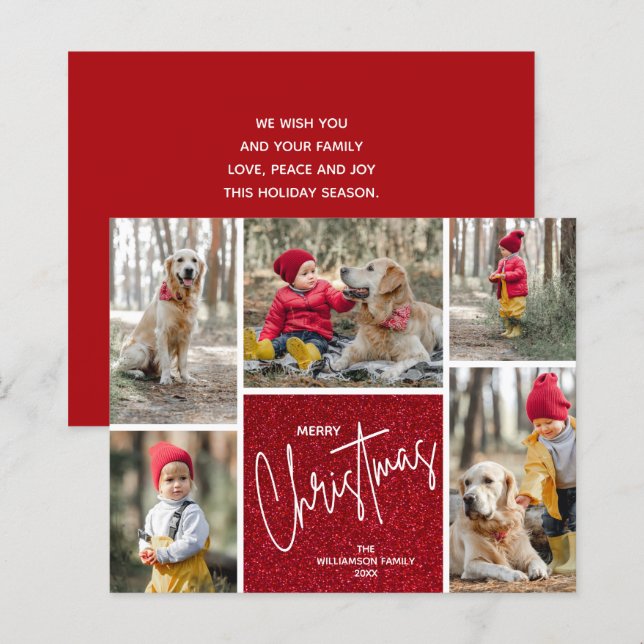 Joyeux budget de Noël Cartes de fin de année rouge (Devant / Derrière)