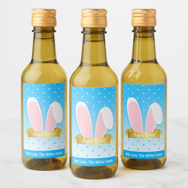 Joyeux Bunny Ears Bleu Mini Ensemble de Étiquettes (Bouteilles)