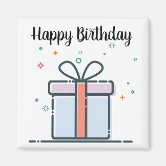Joyeux cadeau d'anniversaire Magnet Carré