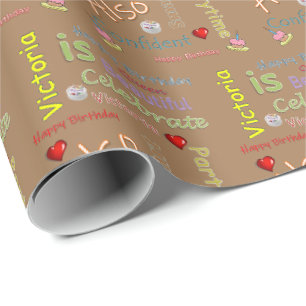 Joyeux cadeau d'anniversaire Papier d'enveloppemen