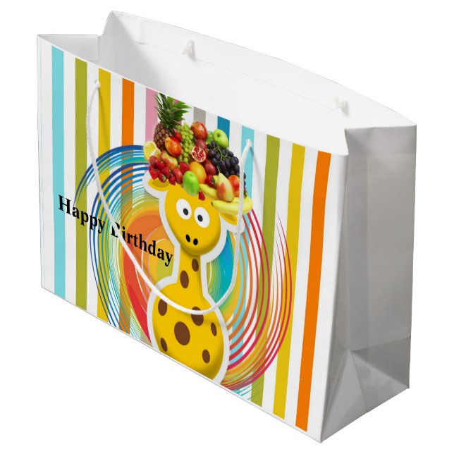 Joyeux cadeau d'anniversaire Sac Giraffe Fruit Str (Dos Angle)