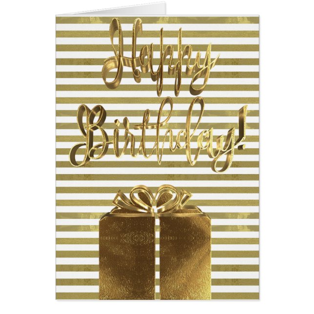 Joyeux cadeau d'anniversaire White Typographie or  (Devant)