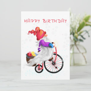 Joyeux cadeau de carte d'anniversaire avec vélo et